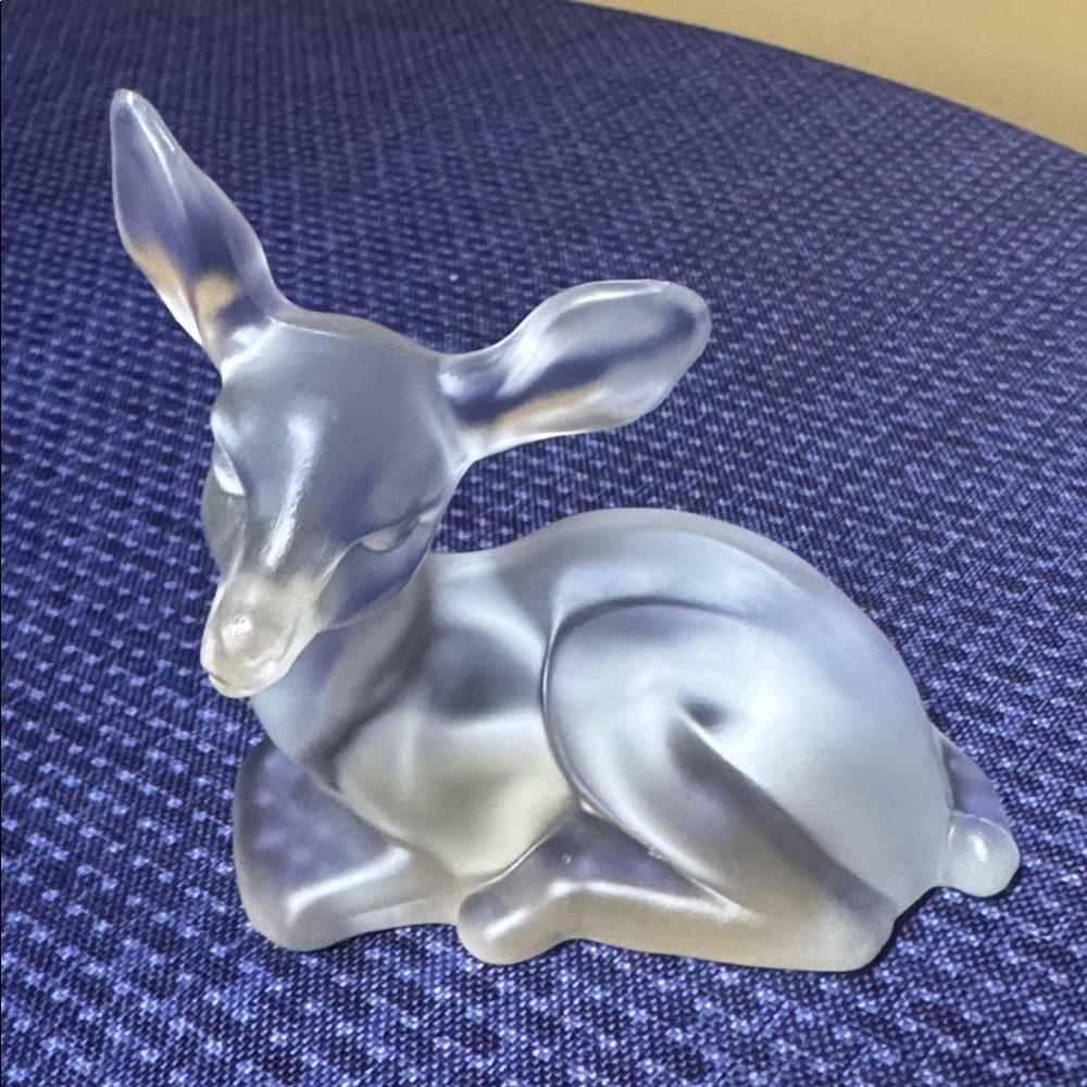 Fenton Clear Frosted Glass Deer Figurine